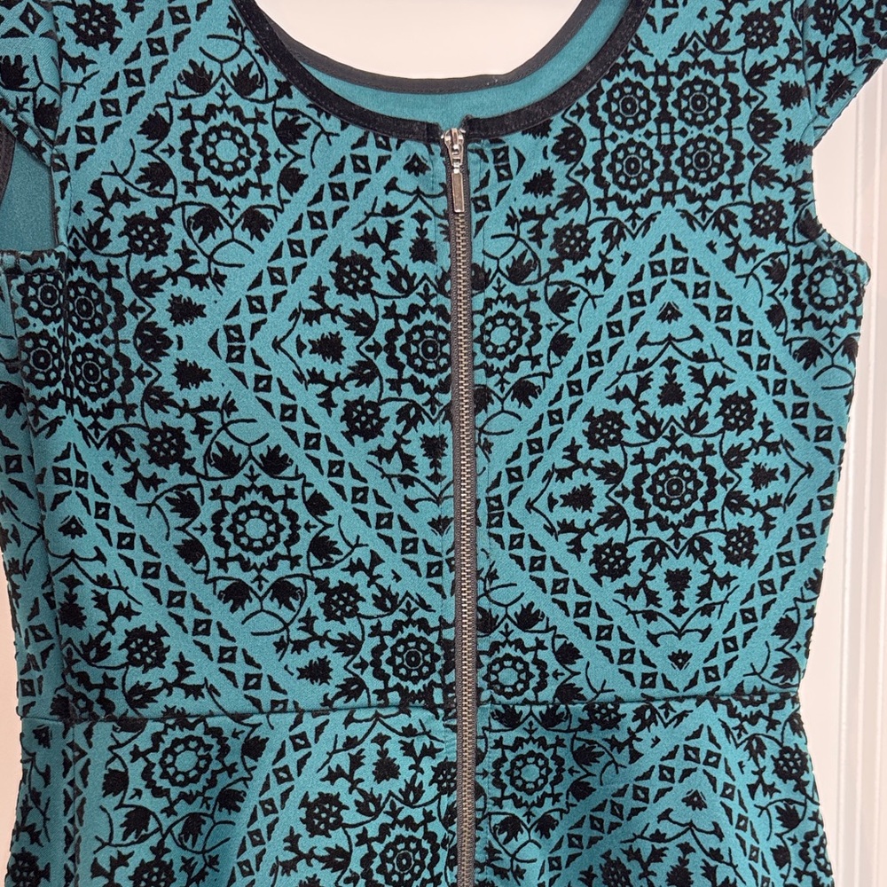 Xhilaration Black and Teal Mini Dress